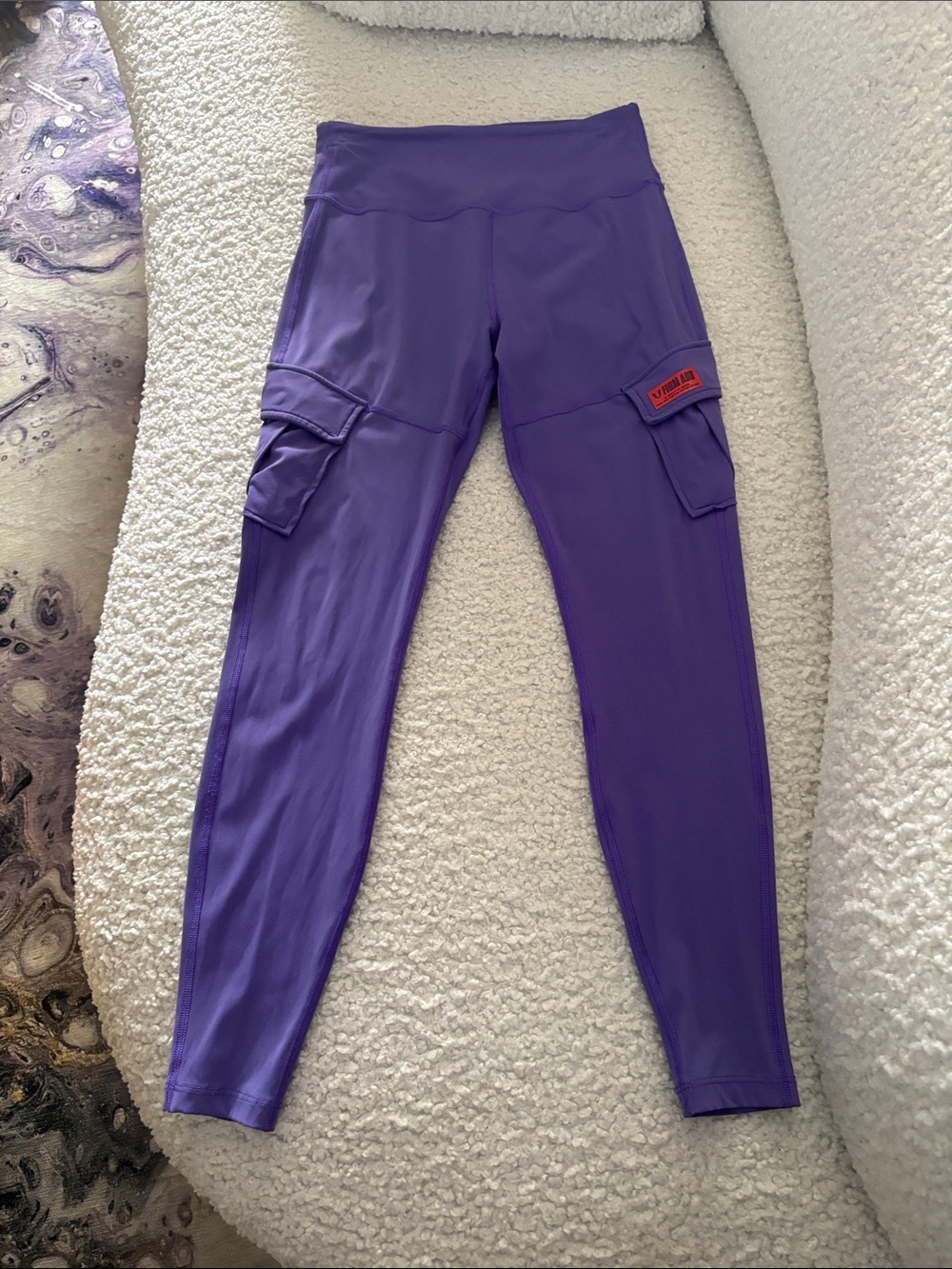 Purple Firm Abs Cargo Pocket Leggings